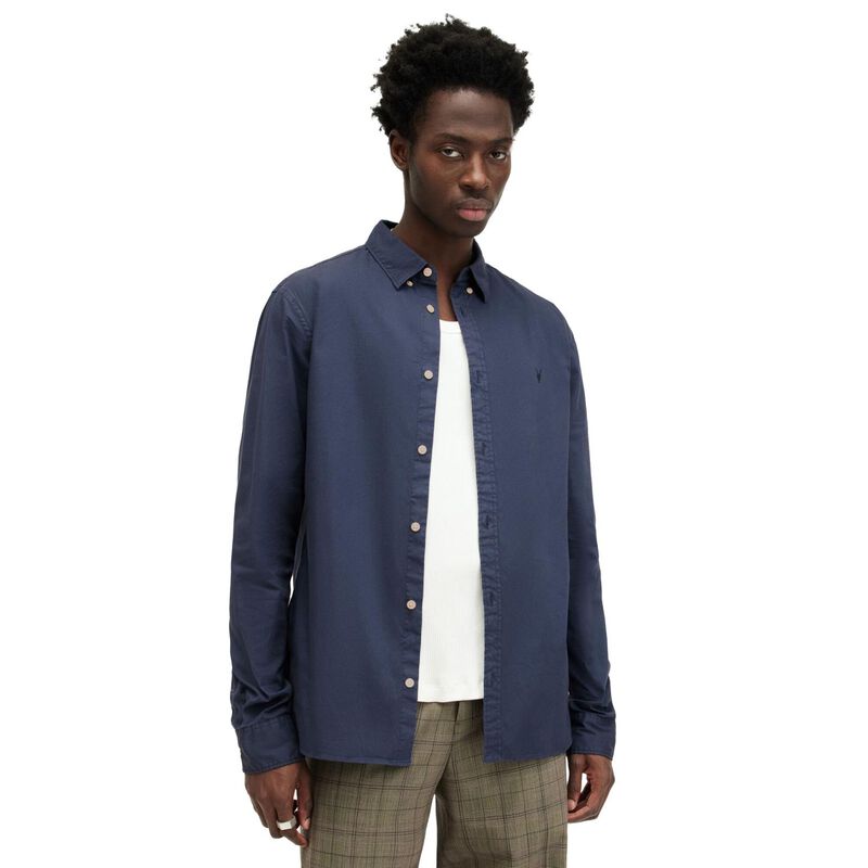 AllSaints Hawthorne Ramskull Stretch Fit Shirt image number 0